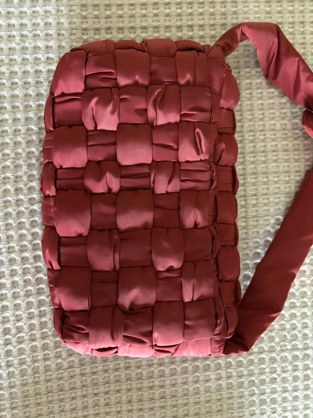 Anthropologie Red Woven Crossbody Bag